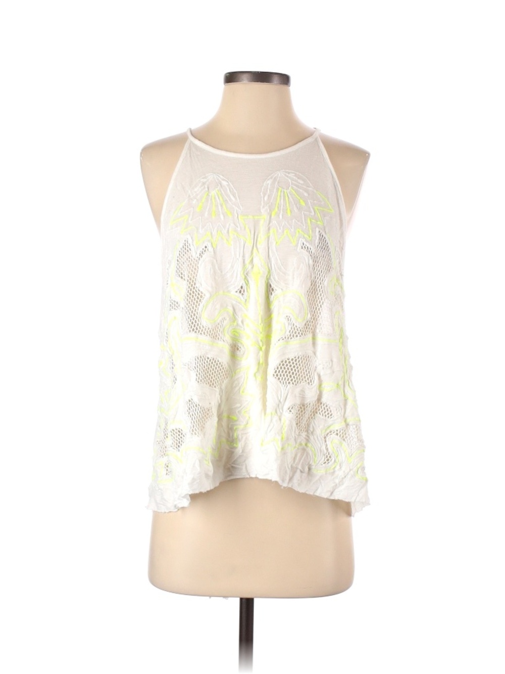 Free People Neon Embroidered Tank Top XS